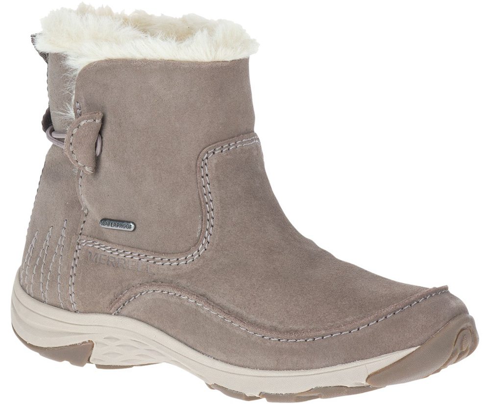 Merrell Boots Beige - Approach Sage Pull On Polar Waterproof - Womens 34KOEBAGM
